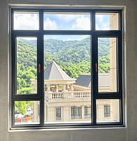 Ventana Abatible de Aluminio con Rotura de Puente Térmico, Tamaño Personalizado, Cierre Multipunto Antirrobo, Hermética, para Edificios Comerciales