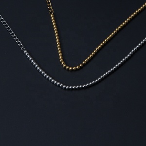 Nueva Llegada, Pulseras de Cuentas de Moda Chapadas en Oro de 18k Que No Se Deslustran, Pulsera de Acero Inoxidable, Pulseras de Cadena de Cuentas Minimalistas para Mujer - Product Image 1