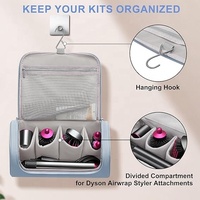 Étui de voyage portable pour Dyson Airwrap Styler avec crochet de suspension, sac organisateur pour sèche-cheveux, fermeture à glissière