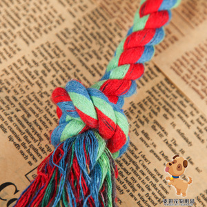 Jouet à mâcher pour animaux de compagnie en corde de coton à trois brins, durable, résistant aux morsures, jouets en corde pour chiens, cadeau pour animaux de compagnie, vente en gros directe d'usine - Product Image 3