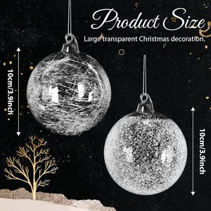 Adornos de Bolas de Cristal para Árbol de Navidad, Bolas Colgantes Grandes de Cristal Transparente con Diseño de Copos de Nieve para Decoración Navideña del Hogar - Product Image 2