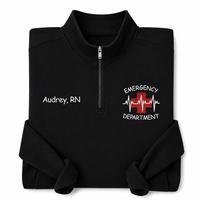 Sweat-shirt d'infirmière brodé pour femme, doublé, à col zippé, pour l'hiver, idéal pour les services d'urgence - Cadeau personnalisé pour infirmière
