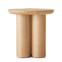 Meubles sur mesure de luxe pour salon, table d'appoint ronde en chêne.