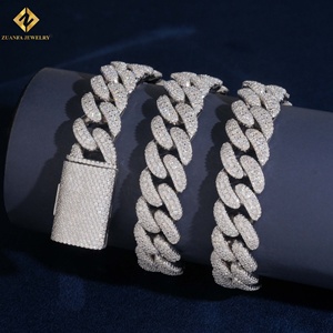 Collier cubain GRA VVS Moissanite serti de diamants, test de diamant réussi, chaîne cubaine Miami Hip Hop pour hommes, bijoux Hip Hop pour hommes - Product Image 2