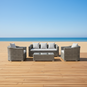 Ensemble <span class=keywords><strong>de</strong></span> canapés <span class=keywords><strong>de</strong></span> <span class=keywords><strong>jardin</strong></span> en rotin <span class=keywords><strong>gris</strong></span> clair classique, mobilier d'extérieur <span class=keywords><strong>de</strong></span> luxe moderne, écologique et résistant à la rouille pour villa et <span class=keywords><strong>salon</strong></span> <span class=keywords><strong>de</strong></span> resort - Product Image 1