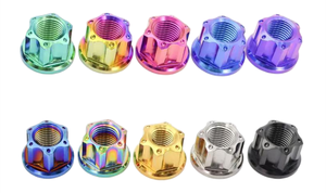 Écrous hexagonaux à bride autobloquants en titane couleur bonbon (or, noir, violet, bleu) M5 M10 x 1,25 mm <span class=keywords><strong>M12</strong></span> x 1,5 pour motos - Product Image 6