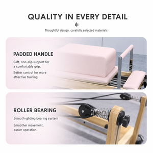 Reformer de Pilates de Madera de Roble Rosa con Logotipo Personalizado para Mujeres, Equipo de Entrenamiento Premium para Estudio - Product Image 3