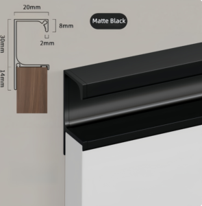 Nouvelles Idées de Produits Poignée en Forme de G Poignée Invisible en Aluminium Gris sans Fente pour Tiroirs de <span class=keywords><strong>Cuisine</strong></span> Style Gentleman Utilisation dans la <span class=keywords><strong>Cuisine</strong></span> - Product Image 3