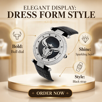 Montre à cadran rond, montre-bracelet à quartz en cristal saphir, bracelet en cuir, affichage à aiguilles étanche pour hommes
