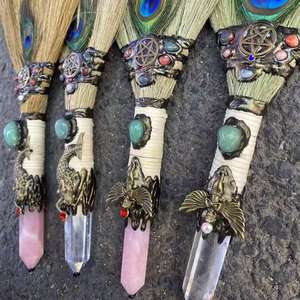 Balais en cristal de pierre de guérison Matériaux mixtes Balais d'améthyste de rêve pour la décoration - Product Image 6