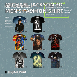 Michael Jackson haut en jersey imprimé 3D pour hommes Cool décontracté Hip Hop <span class=keywords><strong>Streetwear</strong></span> avec motif Style <span class=keywords><strong>Harajuku</strong></span> t-shirts imprimés en 3D - Product Image 3
