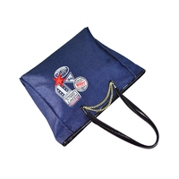 Tas Kanvas Lipat Bordir OEM Sedex Bsci LadyFashion, Tas Jinjing Kasual Laptop, Penutup Tali Serut, Tas Belanja Etnik