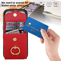 Dompet Casing Ponsel Kulit PU Lembut Mewah dengan Tempat Kartu, Penghalang RFID, Tali, dan Penyangga untuk iPhone 18 17 16 15 14 Pro Max