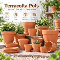Pots à fleurs en terre cuite en gros avec soucoupes pour plantes d'intérieur et d'extérieur