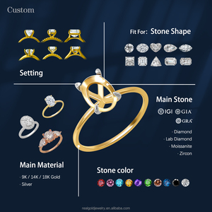 Au585 bất đồ trang sức tốt Vòng Gắn Solitaire Nhẫn bán gắn kết Vòng Vàng gắn kết cho đá thiết lập - Product Image 3