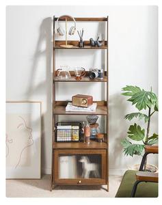 Étagère de rangement <span class=keywords><strong>en</strong></span> <span class=keywords><strong>bois</strong></span> moderne avec <span class=keywords><strong>porte</strong></span> <span class=keywords><strong>en</strong></span> verre pour le salon, présentoir de livres, rangement pour le bureau à domicile et organisateur <span class=keywords><strong>d</strong></span>écoratif - Product Image 1