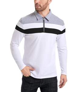 Polo de manga larga 1_4 Zip Casual Slim Fit Lapel Neck Basic Designed Shirt para hombres - Product Image 3