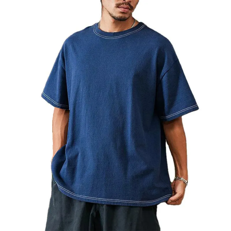 Camiseta masculina de algodão, t-shirt da moda, para homens, 100% algodão, com caimento no ombro, manga curta