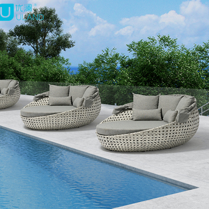 Uland Bán Chạy Ghế Phơi Nắng Giường Mây Mây Tròn Ngoài Trời Có Mái Che Đồ Nội Thất Sân Trong Giường Ban Ngày Bằng Mây Tròn Đi Biển - Product Image 2