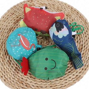 Sac fourre-tout pliable en tissu personnalisé de 38 cm, motif animal mignon, réutilisable, portable, pour courses, supermarché - Product Image 3