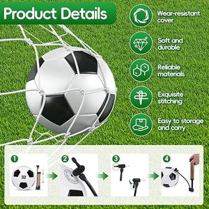 2026 Custom <strong>Soccer</strong> <strong>Ball</strong> Size 3 4 5 Durable Training Match Football with Custom Logo Color Eco Friendly Black Pump Bag - Product Image 2