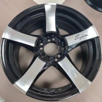 Nuevas Llantas de Aleación de Aluminio Forjado de 16-17 Pulgadas, Cinco Radios, Negro Pulido Plateado, 5/10*100/114.3 PCD, Ajuste Universal, 1 Año de Garantía