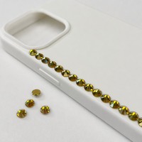 Strass en verre transparent écologiques à dos plat 16 facettes, en vrac (10 grosses unités), conditionnés individuellement en sachet, pour professionnels de la manucure et de la confection de vêtements