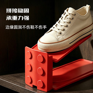 Zapatero estilo bloques de doble capa, ajustable, que ahorra espacio, para zapatillas, botas, tacones altos, para sala de estar, entrada, balcón, armario - Product Image 1