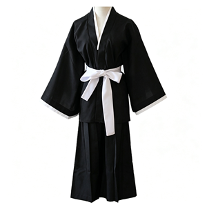 Costume Kimono in Stile <span class=keywords><strong>Anime</strong></span>, Abito Tradizionale Giapponese Nero con Cintura Bianca, Vestito per Spettacoli Teatrali S-3XL - Product Image 5