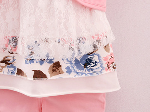 Articles de Boutique en Gros, Ensemble de Vêtements pour Enfants, Manteau et Pantalon de Couleur Rose, Fabriqué en Chine - Product Image 4