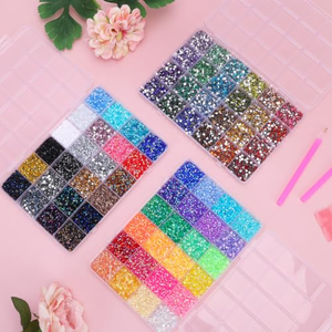 Resin Flatback Rhinestones Kit Colorful <b>Glitter</b> Glue on Loose Stones for Nail Art <b>Bags</b> Garments Shoes - Product Image 1