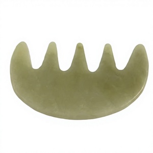 Wholesale Factory 100% Natural Xiuyan Jade Comb Jade Guasha Combs for Face And Head <b>Massage</b> Therapy - Product Image 1