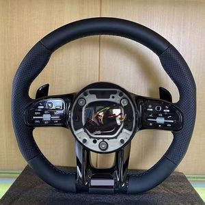 Volante Deportivo de Fibra de Carbono con Franja Superior Negra Brillante y Revestimiento de Gamuza para <span class=keywords><strong>Mercedes</strong></span> <span class=keywords><strong>Benz</strong></span> Clase S, C63s, C55, GLA45 AMG, Gran Venta - Product Image 6