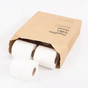 Bamboo bath tissue unscented bathroom tissue unbleached toilet paper tree free toilet roll water soluble toilet tissue in China