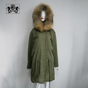 Janefur Hot Sale High Quality Women Winter <strong>Fur</strong> Parka <strong>Jacket</strong> Customized Color Female Real Raccoon <strong>Fur</strong> <strong>Lined</strong> Parka - Product Image 2