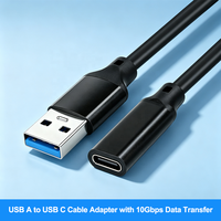 Cable USB C Hembra a USB Macho, 10Gbps 3A 1M, Cable Convertidor Extensor USB 3.0 Tipo A Macho a Tipo C Hembra para Disco U, PC