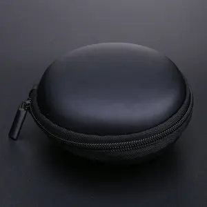 High Quality Small Waterproof Zippered Black Earphone Carrying Storage Case For Box Packing