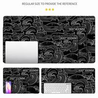 Tapis de bureau mignon personnalisé en caoutchouc naturel avec bords cousus, grand format XXL, surface en tissu, tapis de souris avec logo décoratif