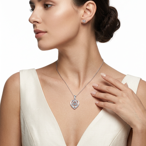 Collar con colgante de corazón de lujo romántico, cadena plateada de plata 925, joyería para mujer, 2,37g - Product Image 6
