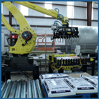 Système de palettisation et de depalettisation automatique industriel pour empiler les sacs sur des palettes avec des performances stables et à haute vitesse