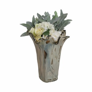 Vaso in vetro con bordo ondulato per l'arredamento del soggiorno, moderno, da tavolo, per uso domestico - Product Image 2