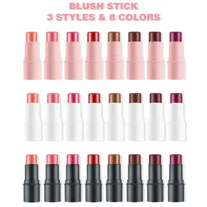 Creat Your Own Logo Waterproof Blush Makeup Pink Blusher Highlighter Contour Cream Blush Private Label Blush Stick