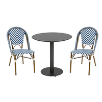 Chaises de table de jardin en rotin pour salle à manger en plein air Style bistrot français moderne non pliable pour salon hôtel hôpital utilisation