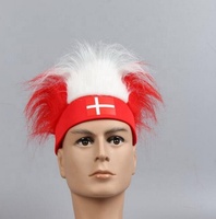 Bandeau perruque bouclé crépu personnalisé 2026 avec drapeau canadien pour fans de football, idéal pour les événements sportifs et les promotions