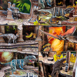 Rompecabezas 3D de Madera, Casa en Miniatura Móvil con Diseño de Dinosaurio Apocalíptico, Kit de Bricolaje Detallado para Adultos - Product Image 3