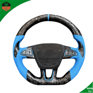 Volant personnalisé en cuir et fibre de carbone avec écran LED, design à 3 branches pour modèles <span class=keywords><strong>Focus</strong></span> MK3 ST/<span class=keywords><strong>RS</strong></span> 2015-2019 - Product Image 1