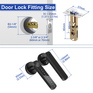 Camakt 2024 Nero, Serratura Intelligente per Casa Smart Tuya Ble con Impronta Digitale, Sblocco tramite Carta di Passaporto e <span class=keywords><strong>Smartphone</strong></span> - Product Image 5