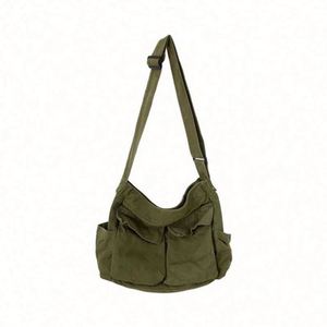 Sac messager esthétique et mignon pour étudiantes, sac bandoulière vintage en toile noir et vert pour femmes - Product Image 1