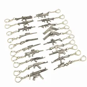 fashion zinc alloy metal mini micro small gun key chain metal gun