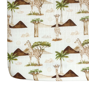 100% coton tricoté bébé berceau drap-housse séchage rapide Simple bébé couverture enfants dessin animé literie - Product Image 4